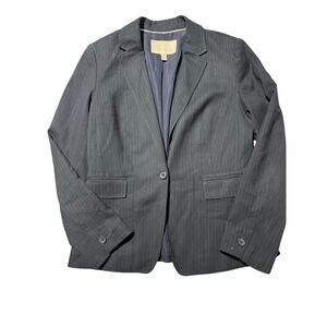 Banana Republic Womens Petite 6 Black Pinstripe 1 Button Professional Blazer